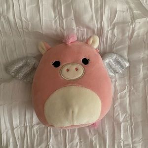 small pink flying pig squishmallow